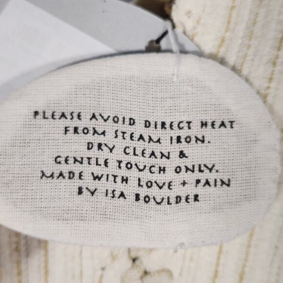 ISA‎ BOULDER lace-Up Knit Top / Dress S Cream Cocktail Y2K Retro Party - Picture 6 of 13